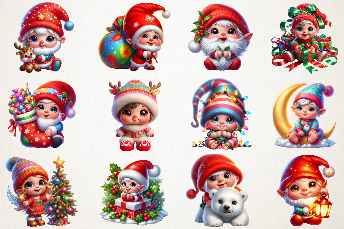 Cute Christmas Baby Gnome Sublimatio, an Illustration by RobertsArt (Photo 4 of 5)