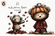 Autumn Bear PNG Clipart Bundle, an Animal Illustration by Nicolle's Colorful Art (Thumbnail 1 of 6)