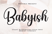 Babyish | Script Font, a Handwritten Font by Scratchones (Thumbnail 1 of 8)