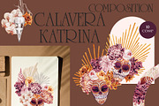 Watercolor set Dia de Muertos, a Decorative Illustration by Antikva17 (Thumbnail 2 of 10)