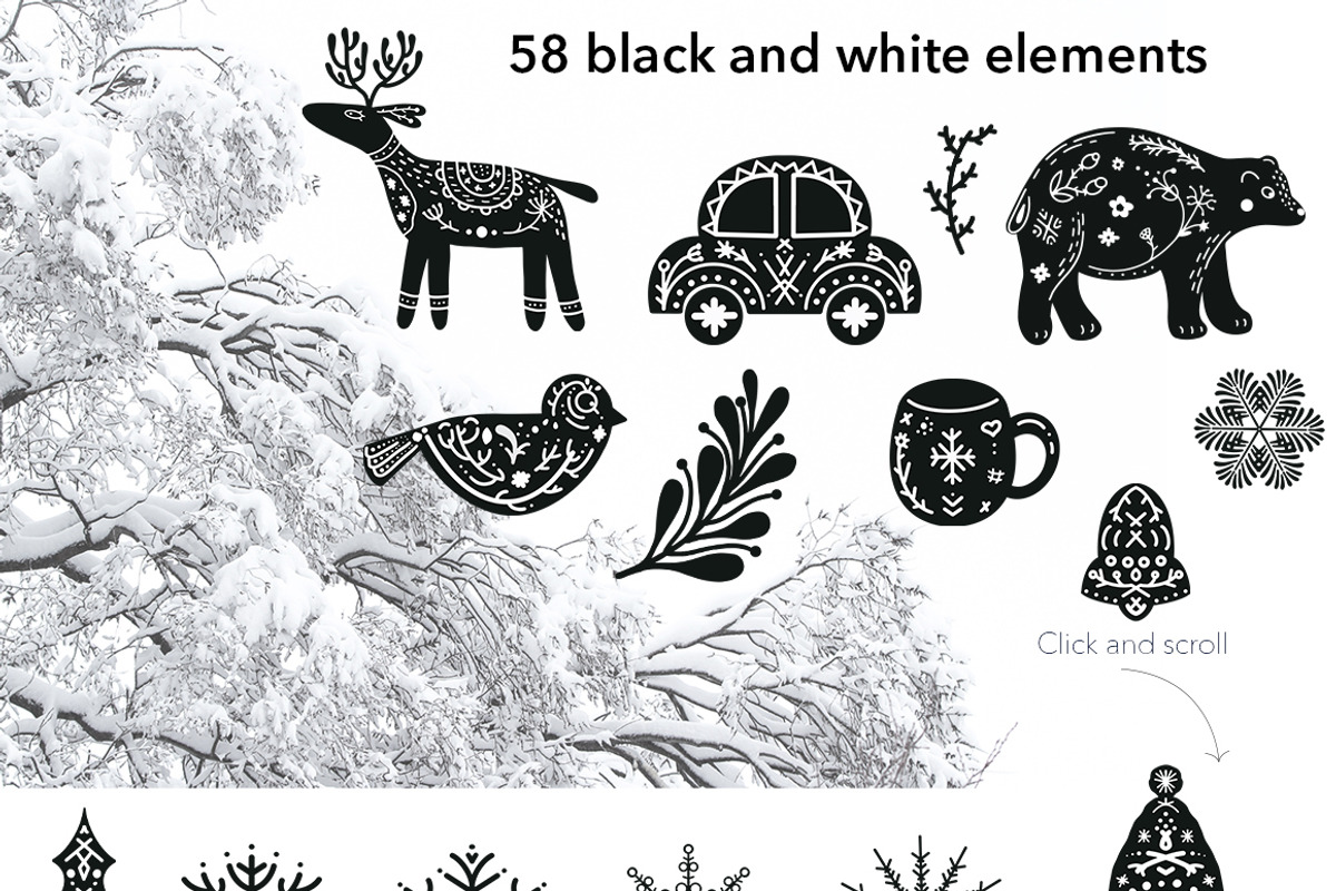 Scandi Christmas. Modern cozy winter, a Pattern Graphic by KomannaArt (Photo 5 of 8)