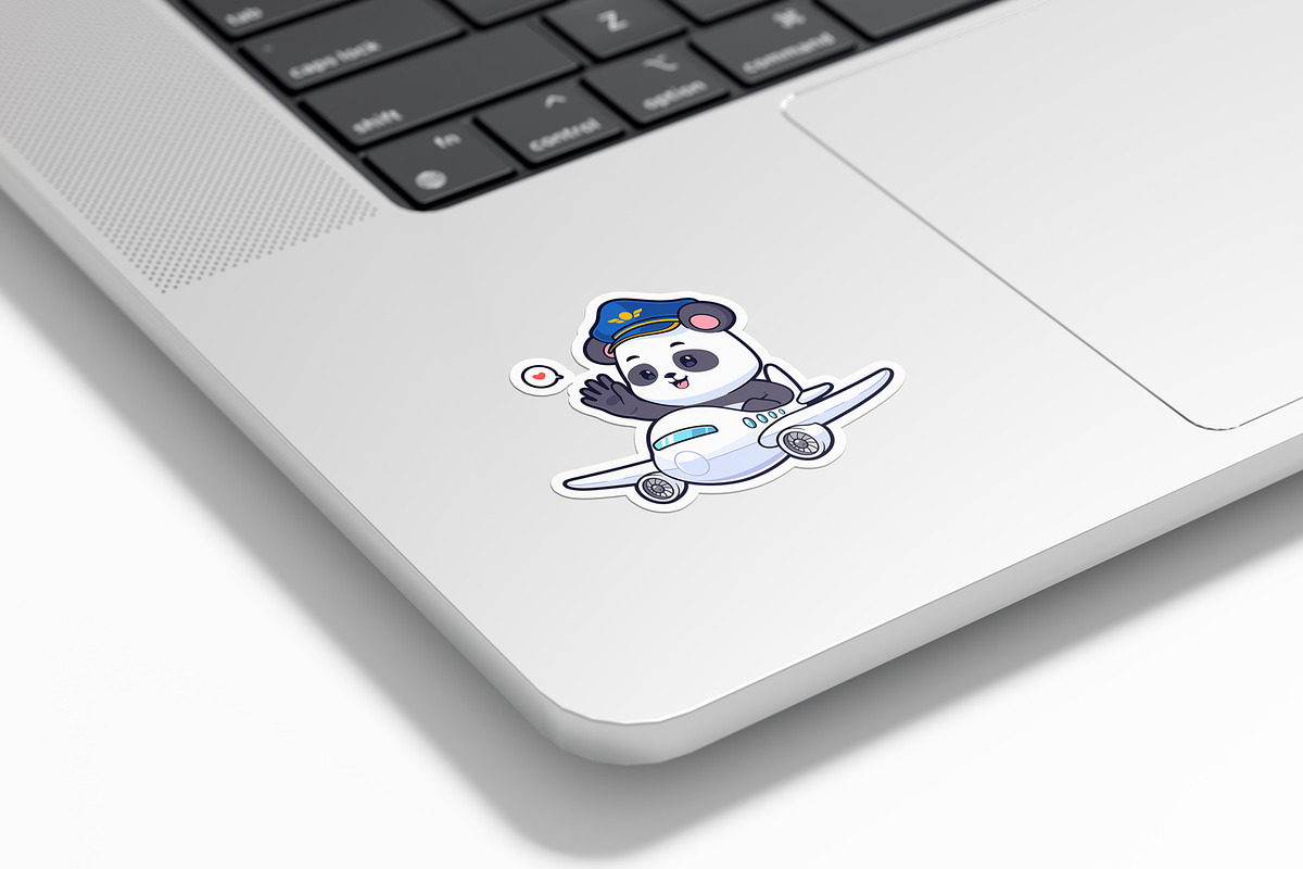 Panda Pilot Riding Airplane Icon, an Animal Illustration by tkzgraphic (Photo 3 of 3)