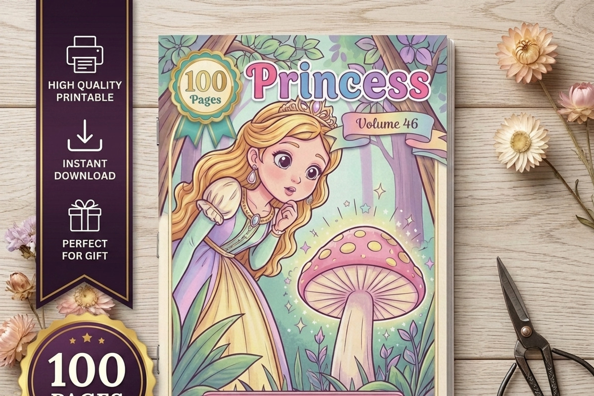 Magical Princess Coloring Book Vol46, a Person Illustration by ikarifq shop (Photo 1 of 7)