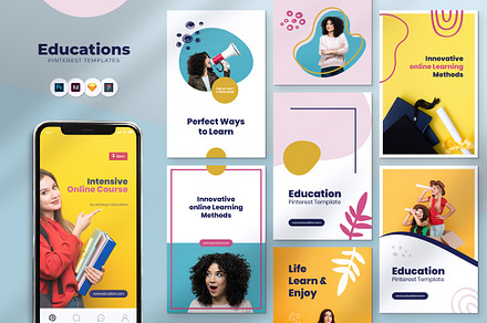 Education Pinterest Template, a Social Media Template by Rahardi Creative
