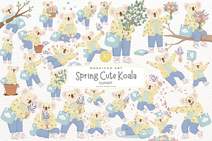 Spring Cute Koala Clipart, an Animal Illustration by Markicha Art