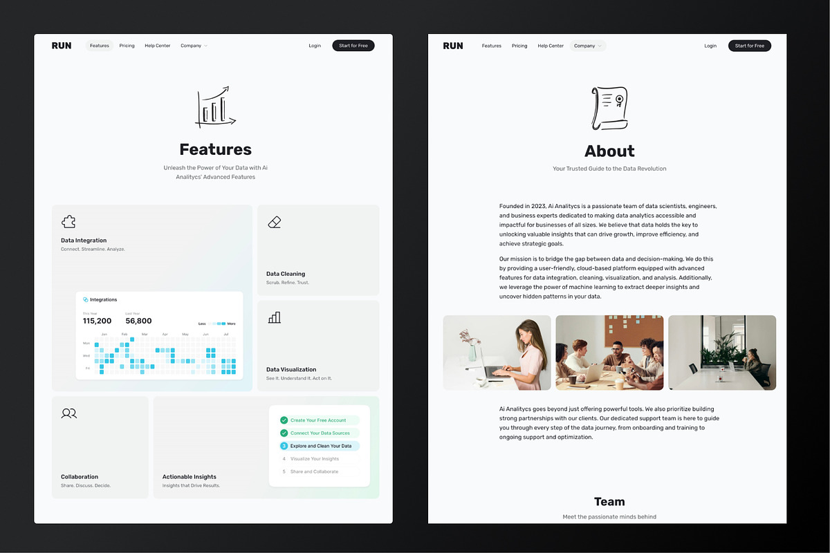 RUN — Saas & Ai Framer Template, a Landing Page Template by Slava Burian (Photo 3 of 4)