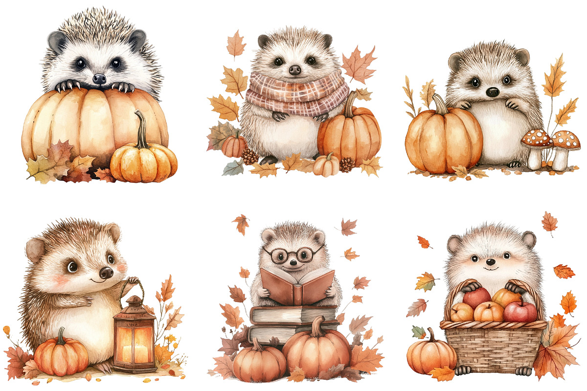 Autumn Cute Hedgehog Sublimation, an Illustration by CitraGraphics (Photo 3 of 6)
