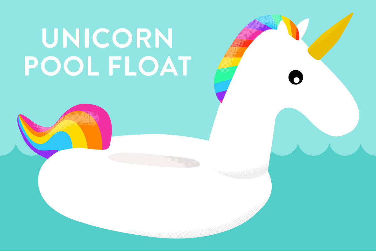 Vector Unicorn Pool Float, an Illustration by Sarah Hearts