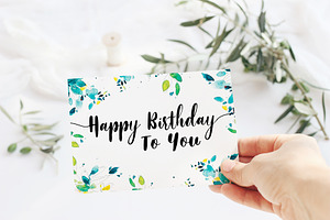 green leaves birthday card
