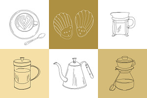 Coffee Accessories Vector Clipart