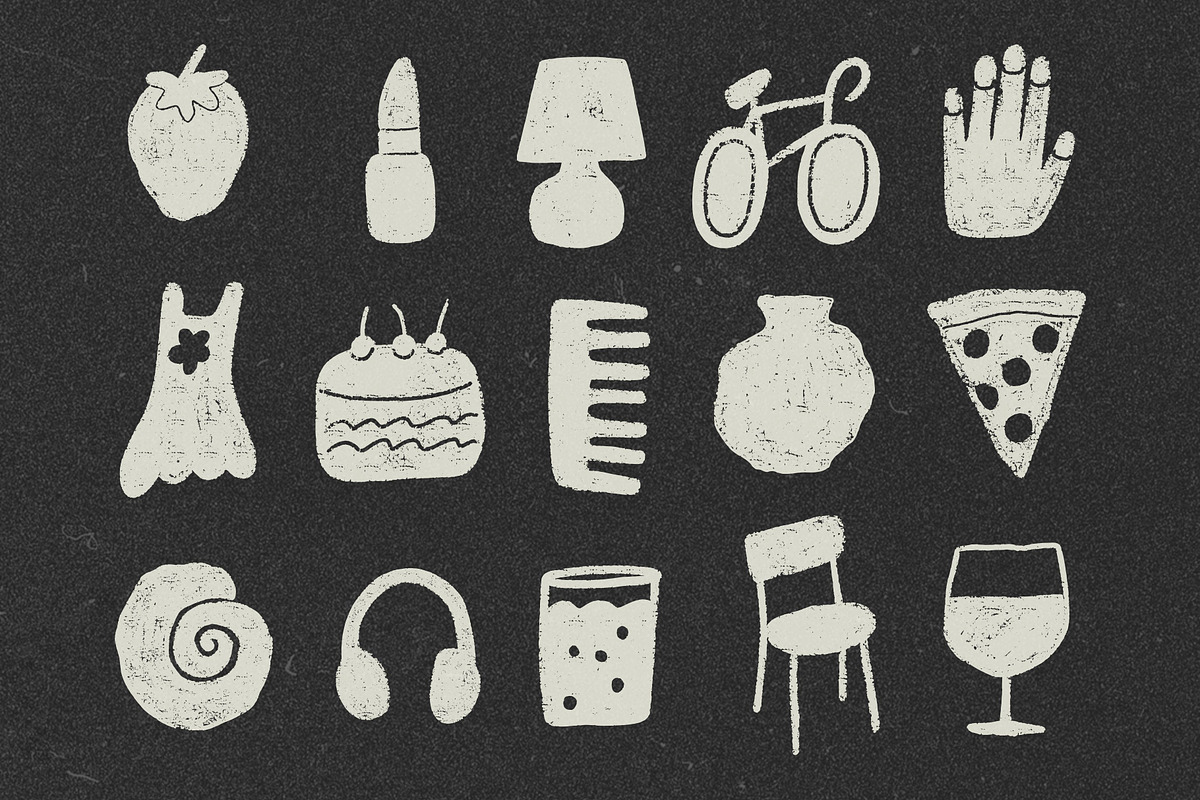 Simple Objects: 200 Textured Pack, an Object Illustration by Veyla