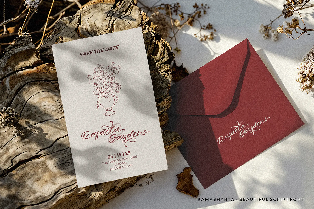 Ramashynta – Beautiful Script Font, a Script Font by figuree studio (Photo 8 of 10)