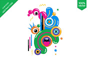 Geometric Cartoon Abstraction 01., a Decorative Illustration by KENO Mascots (Thumbnail 2 of 3)