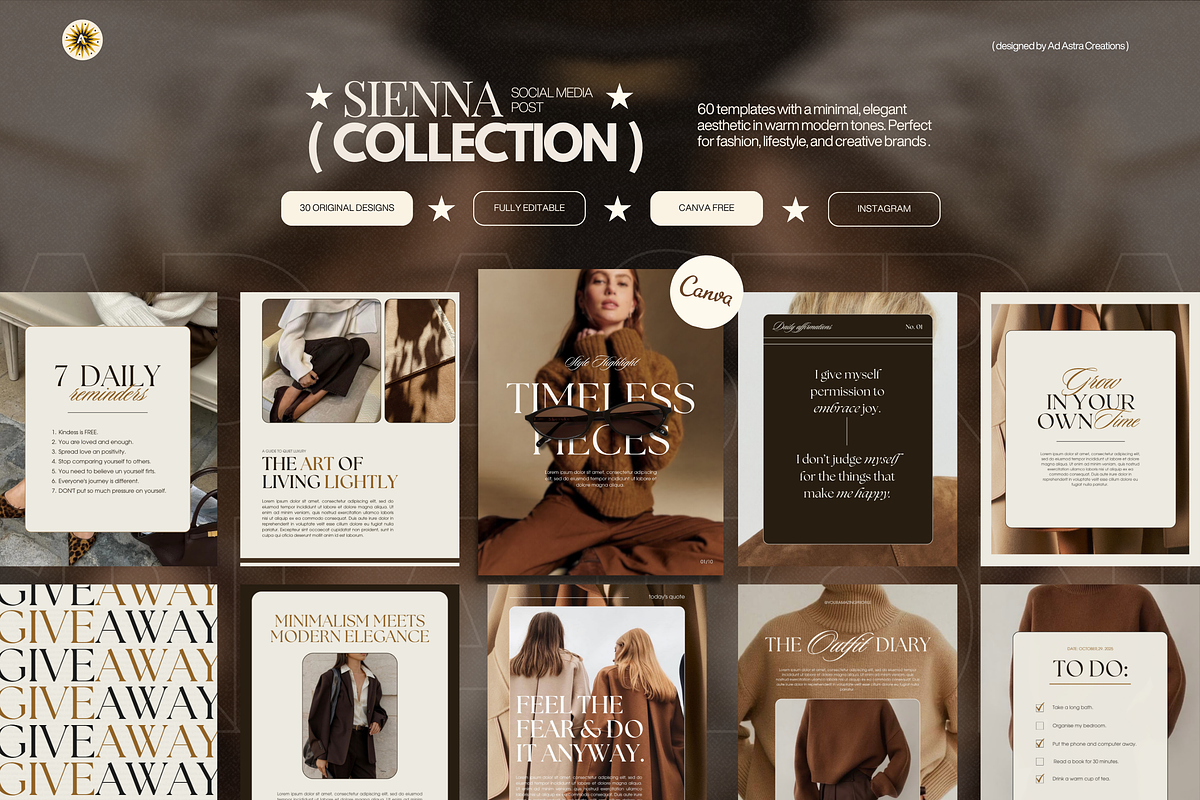 SIENNA | Instagram Templates, a Social Media Template by Ad Astra Creations (Photo 1 of 5)
