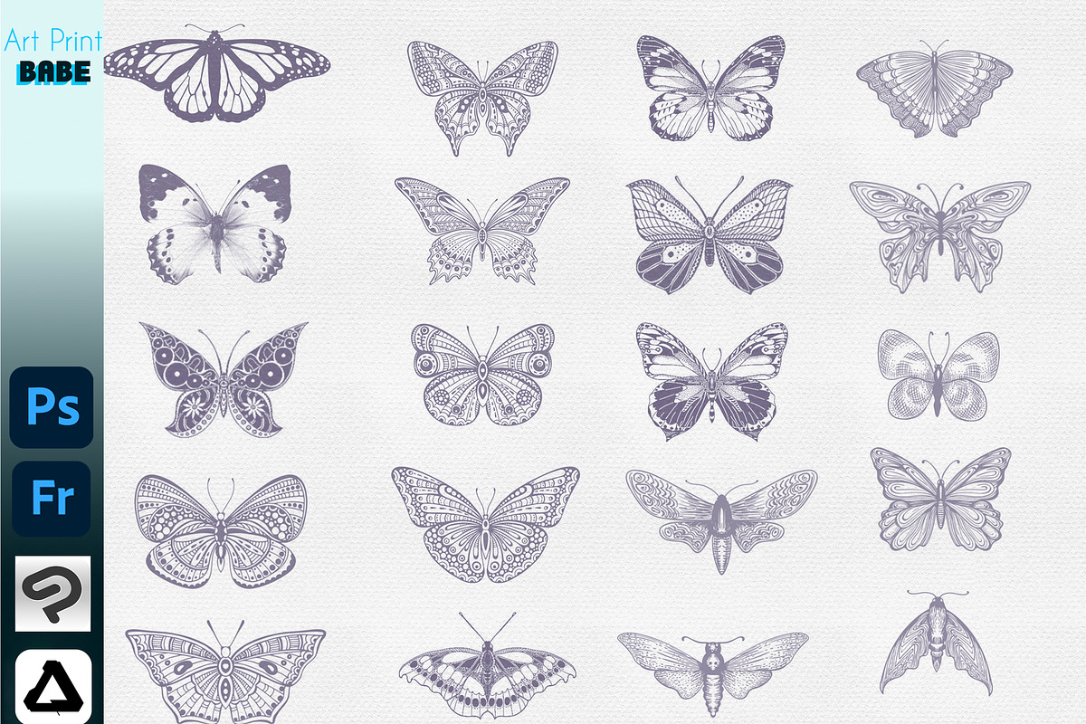 Photoshop Butterfly Stamp ClipStudio, a Brush Add-On by ArtPrintBabe (Photo 4 of 6)