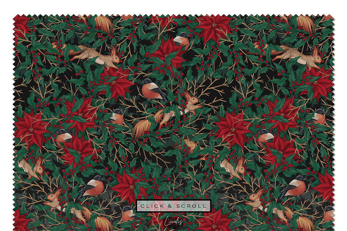CHRISTMAS FOREST - patterns & motifs, an Animal Illustration by Liiafis (Photo 7 of 15)