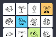 Tropical, Beach, and Ocean Doodles, an Outline Icon by Brickclay (Thumbnail 8 of 9)
