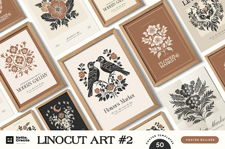 Linocut P.2 | Poster Builder, an Object Graphic by KetteCreate