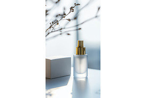 Elegant skincare bottle on a table, a Beauty & Fashion Photo by Beautiful things