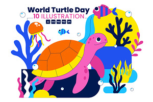 10 World Turtle Day Illustration, an Animal Illustration by denayunebgt
