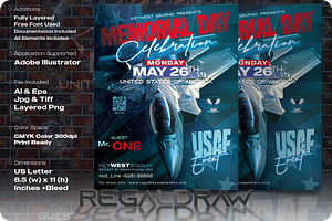 Memorial Day Flyer, a Flyer Template by regalDRAW