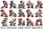 Whimsical Mushroom Pathways Clipart, a Seasonal Illustration by Canvas Craft (Thumbnail 3 of 7)