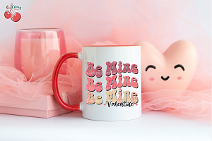 Be Mine Valentine Retro Groovy PNG