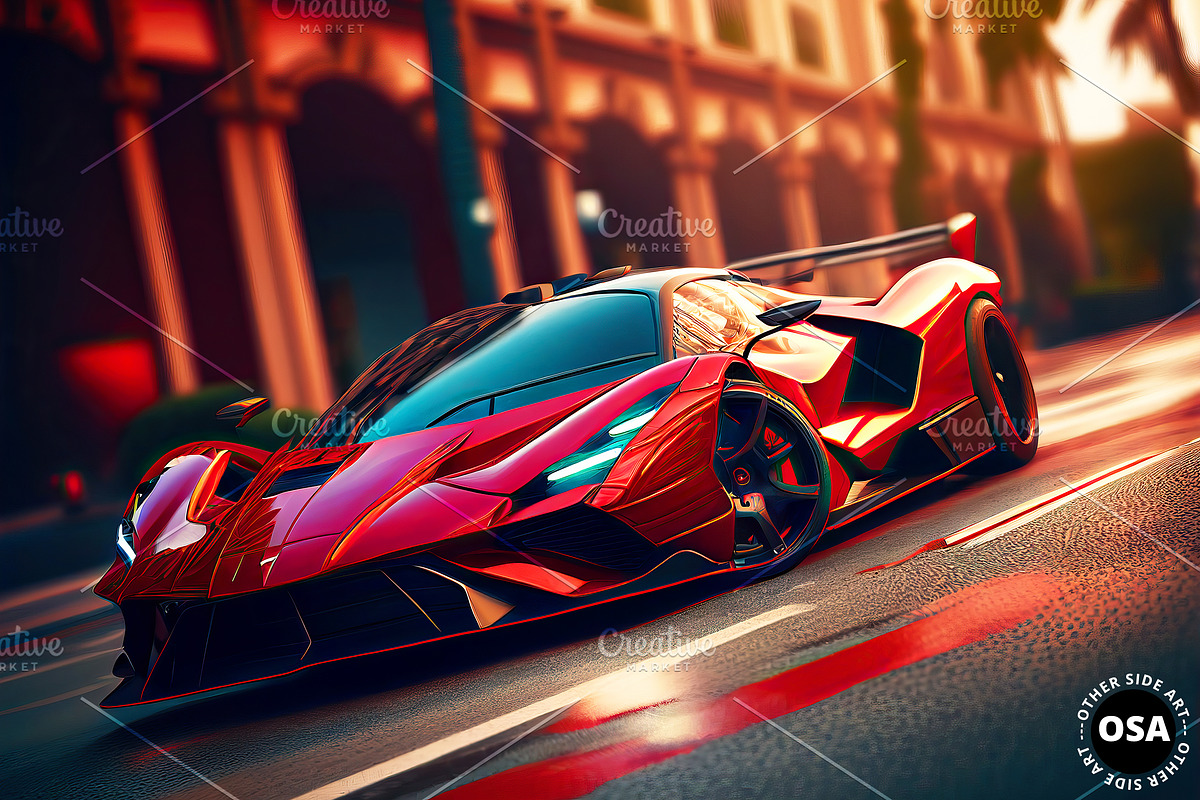 Supercar in the City Illustration, a Wallpaper Graphic by Other Side Art (Photo 2 of 8)