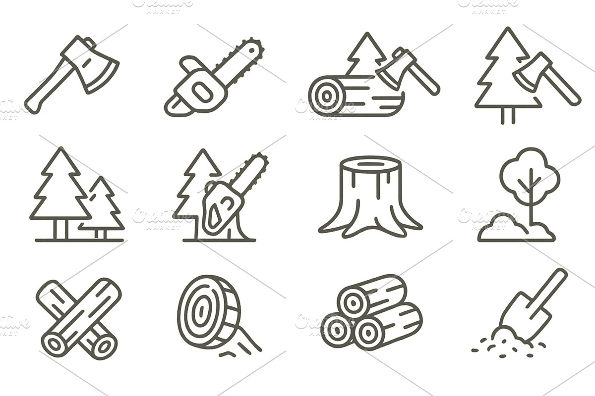 Vector illustrations depict forest, an Object Illustration by ZinetroN
