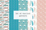 Set of nautical patterns, a Pattern Graphic by Lyolya Profitrolya (Thumbnail 1 of 6)