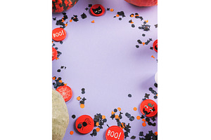 Halloween purple frame background