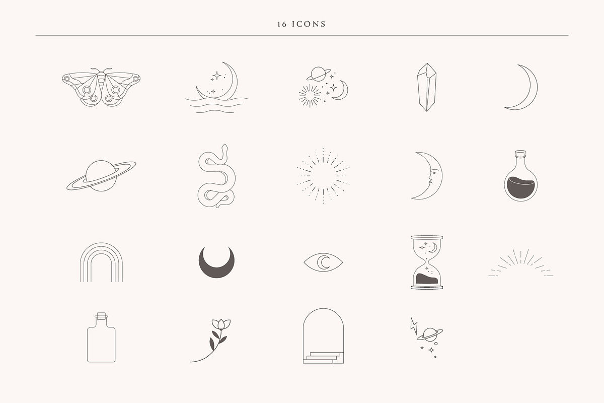 Celestial Logo Creator Set, a Graphic by Minimal Marks (Photo 3 of 5)