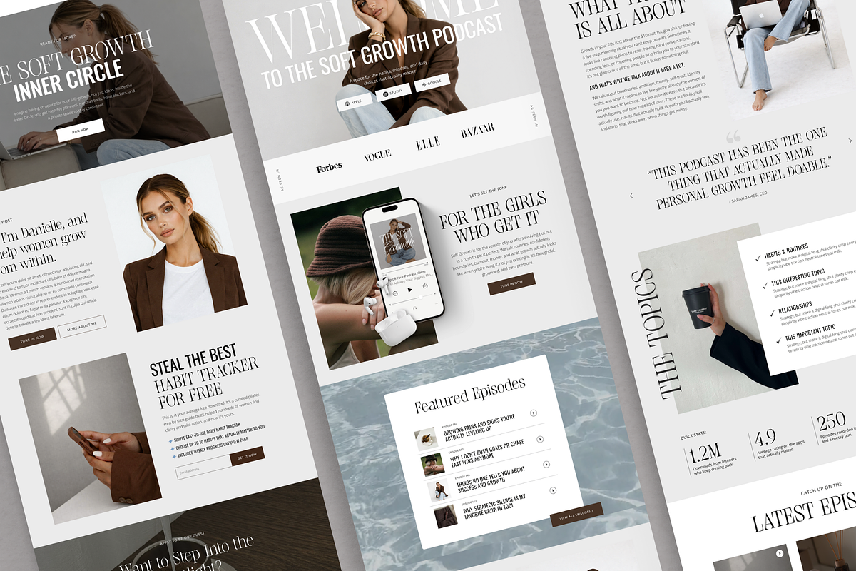 Showit Podcast Website Template, a Websites & App Template by Designorina (Photo 6 of 7)