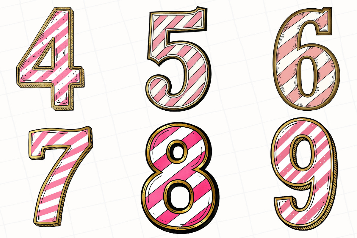 Candy Cane Alphabet Clipart, an Illustration by OK Design (Photo 2 of 5)