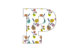 Colorful Floral Alphabets A-Z