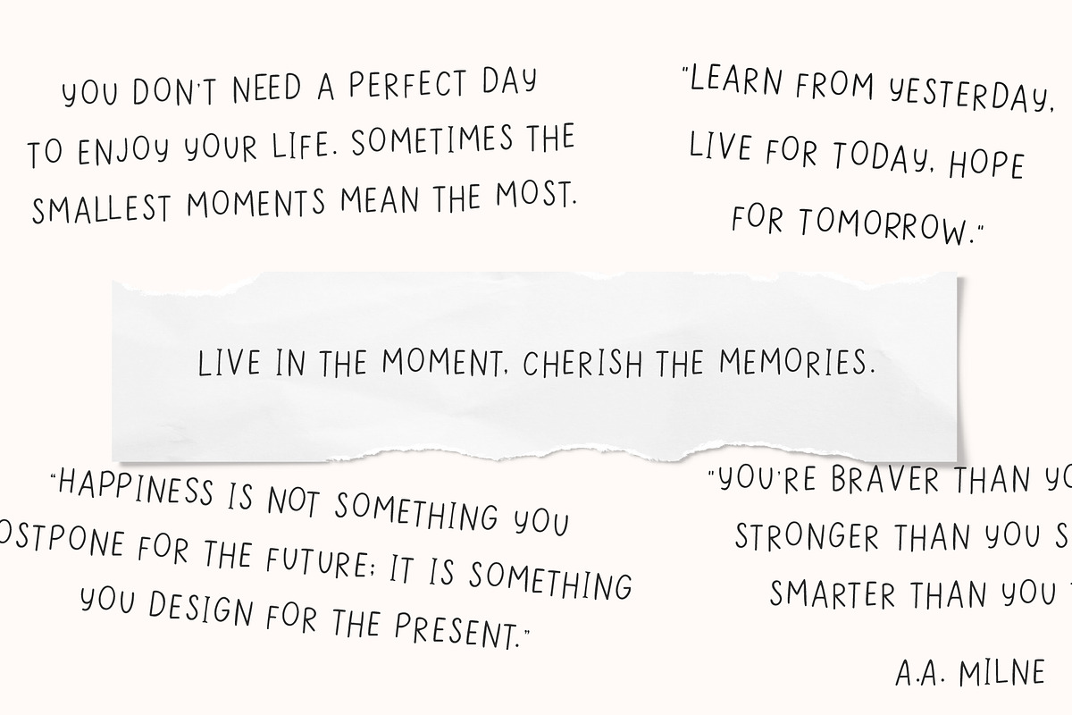 Positive Quotes - All Caps Font, a Handwritten Font by Kaya Fonts (Photo 4 of 25)