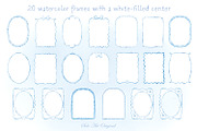 Baby Blue Watercolor Frames Set, an Object Graphic by Solo Art Original (Thumbnail 5 of 14)