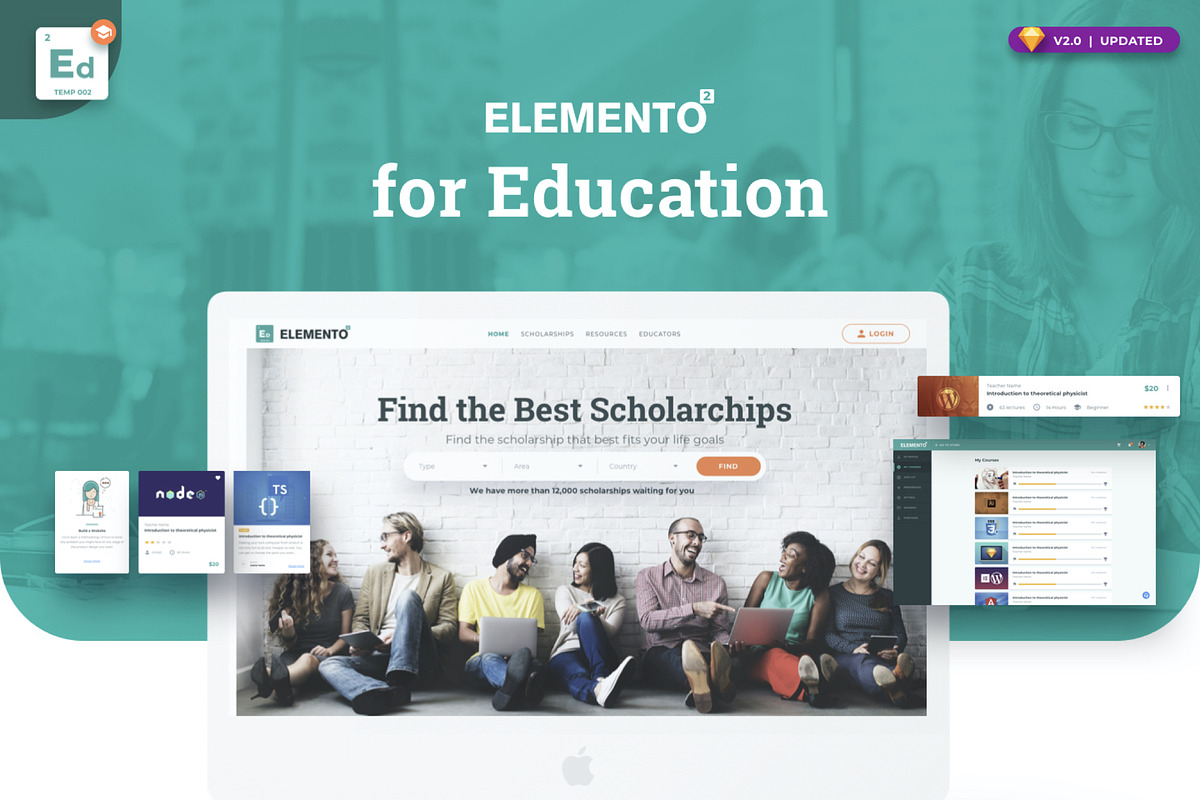Education Multi-Purpose Template, a Landing Page Template by UI Design Resource (Photo 4 of 16)