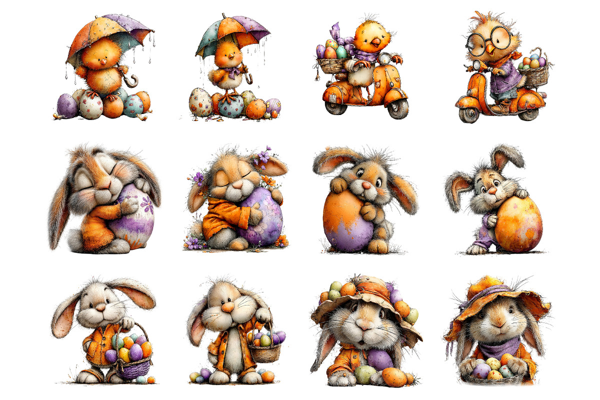 Whimsical Baby Farm Easter Clipart, an Illustration by SinaCreation (Photo 2 of 11)