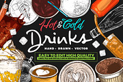 Hand drawn vector drinks, a Food Illustration by MuzaInspires (Thumbnail 1 of 8)