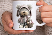 Whimsical Easter Teddy Bear Clipart, a Seasonal Illustration by Canvas Craft (Thumbnail 5 of 7)