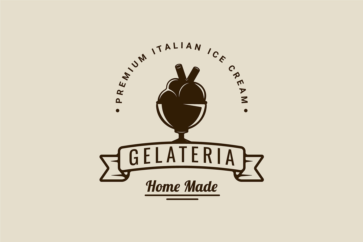 ice cream balls in bowl logo vector, a Branding & Logo Template by zyxroun shop