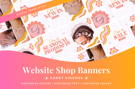 Bright Fun Peach Shopify Banners, a Shopify Template by Template Twist Shop