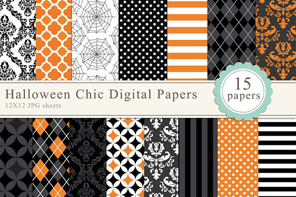 Halloween Chic Digital Papers
