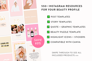 Beauty Instagram Template Bundle