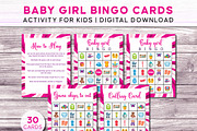 Baby Girl Bingo Game Printable, a Print Template by Graphicsnext (Thumbnail 1 of 4)