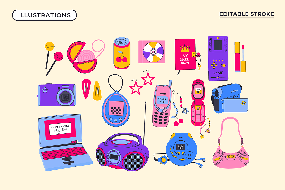 Back to the 2000s Y2K Kit, an Object Graphic by semenova.sense (Photo 2 of 11)