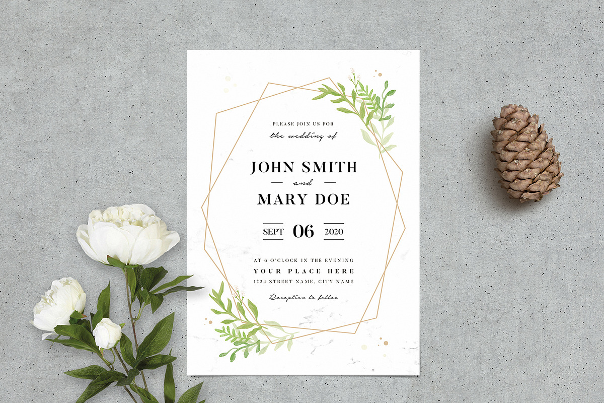 Geometric Wedding Invitation Suite, an Invitation Template by Vynetta (Photo 2 of 8)