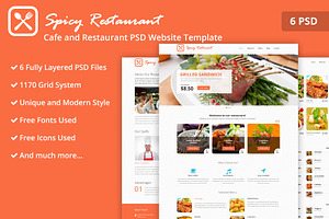 Cafe And Restaurant PSD Template