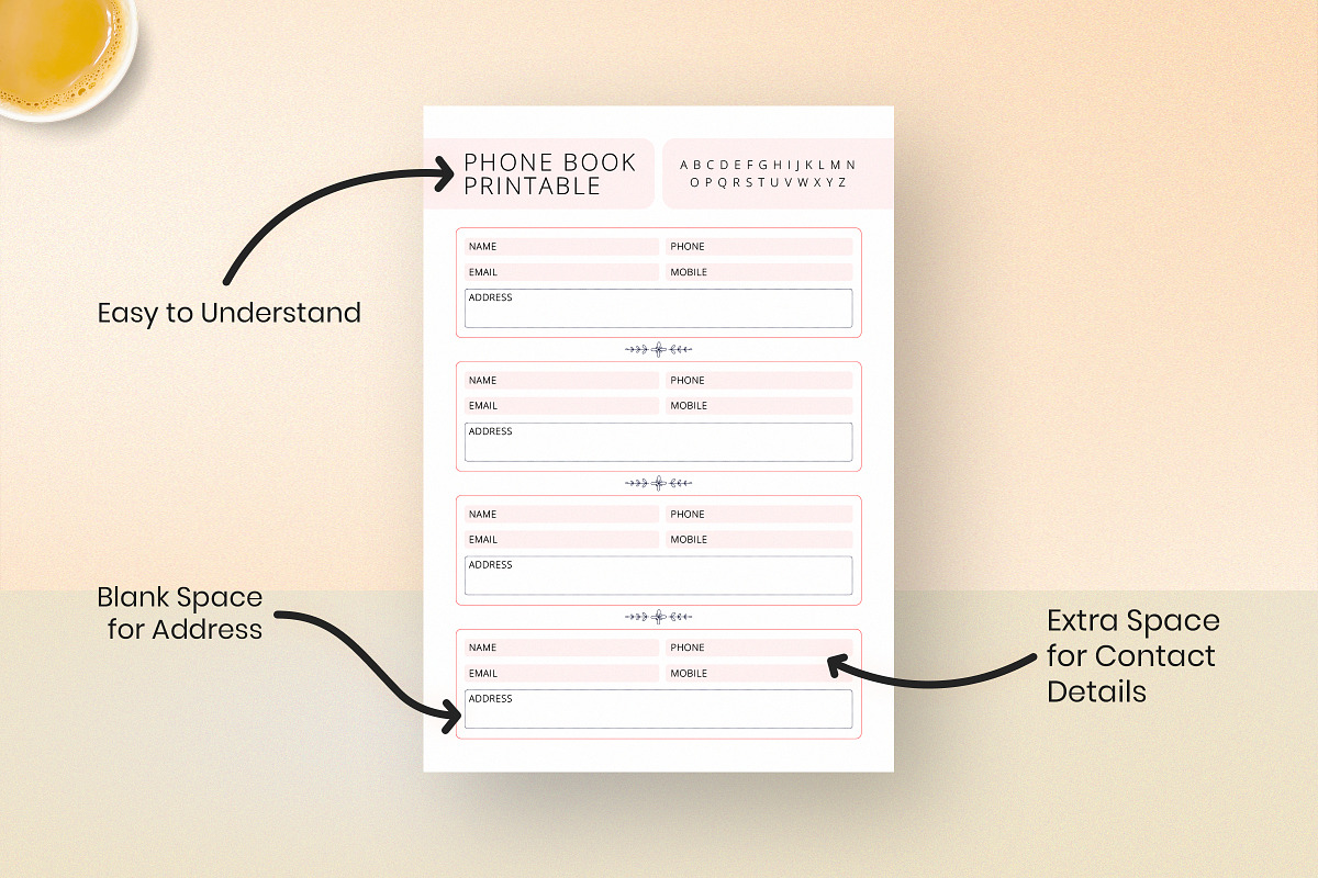 Phone Book Printable